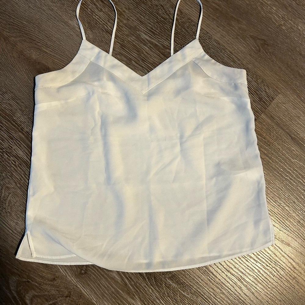 Topshop Cream V-Neck Tank